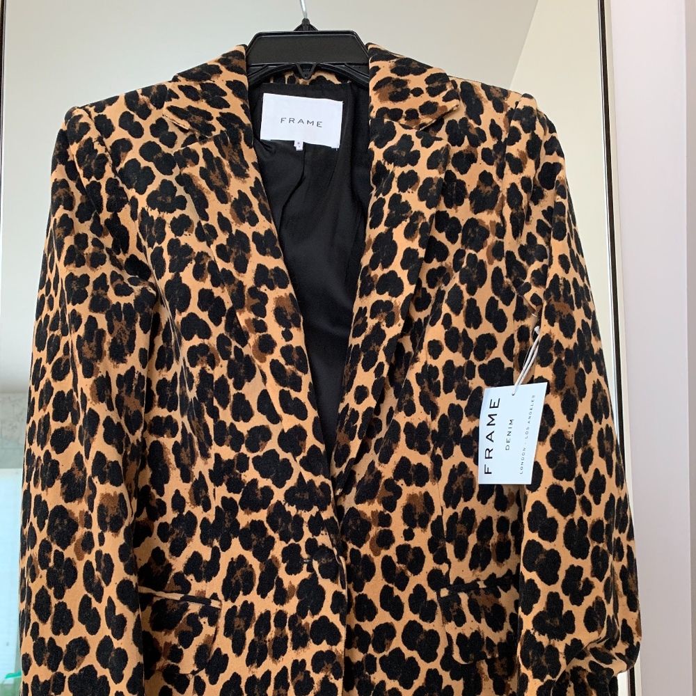 Frame Denim Leopard Blazer